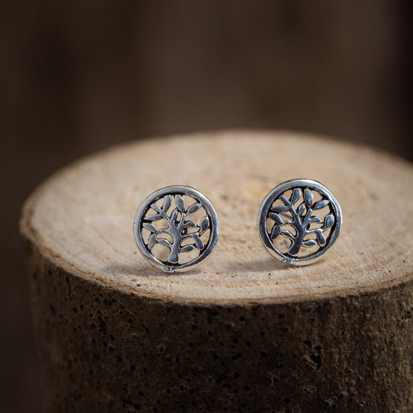 Earrings Life Tree of Life Circle 925s Silver