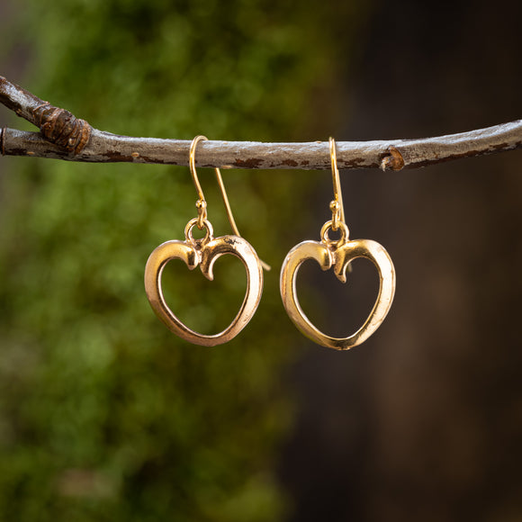 Hanging earrings The world's oldest heart amulet Bronze