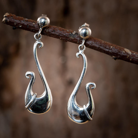Hanging earrings Viking ship 925s Silver