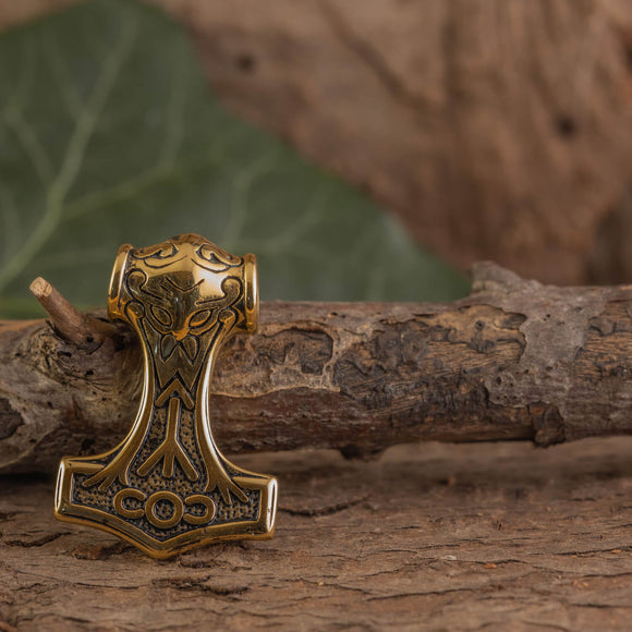 Thor's Hammer Pendant Brass
