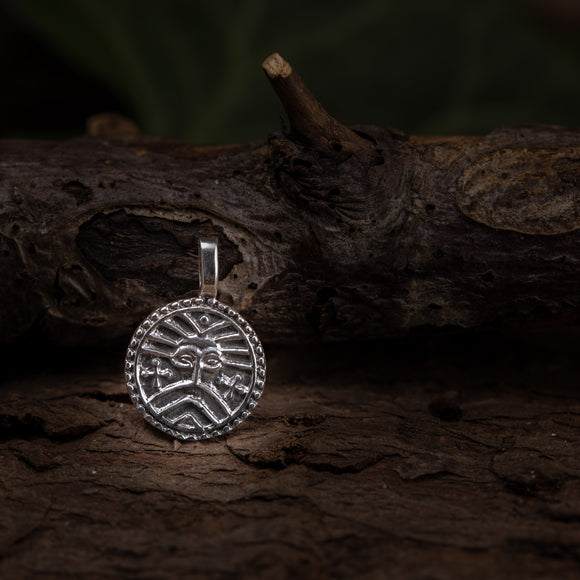 Rib Coin Pendant 925s Sterling Silver