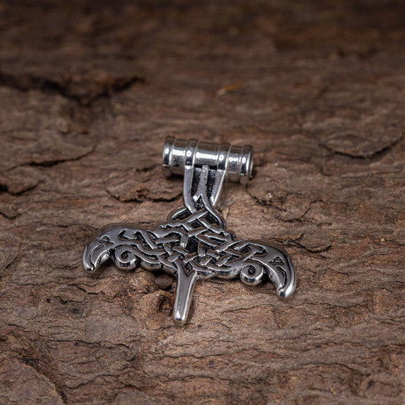 Thor's Hammer Pendant with Raven Steel