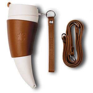 Goat Coffee Drinking Horn Brown