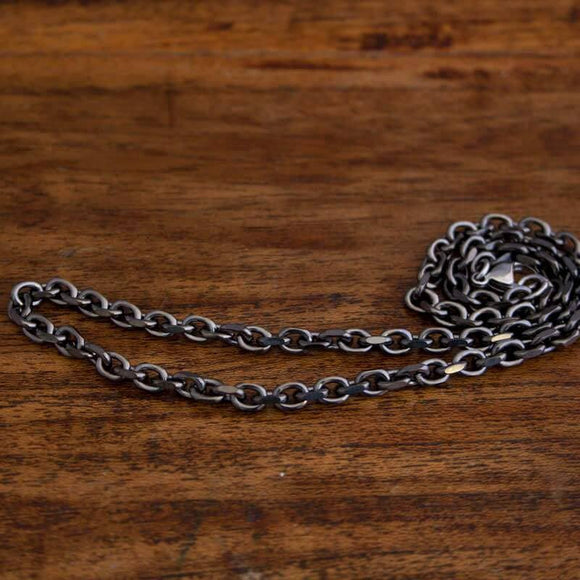 Necklace Anchor Chain Metallic Steel Black 5mm
